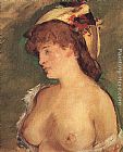 Blonde Woman with Bare Breasts by Eduard Manet